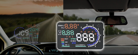 Wyświetlacz projektor LED LCD HUD OBD2 5.5 ZEGARY