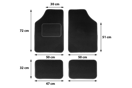 Dywaniki samochodowe tekstylne uniwersalne TEX-1 AMIO-02127