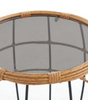 STOLIK KAWOWY OKRĄGŁY WIKLINOWY NOWOCZESNY Z SZYBĄ NA TARAS DO OGRODU