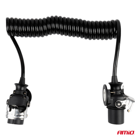 Przewód spiralny naczepy TIR 2x 7 PIN typ EBS 5m 24V AMIO-04383