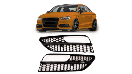 Ramki do halogenów Gloss Black AUDI A3 przed liftem 2013-2016