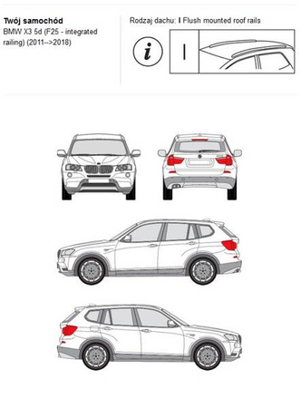 Bagażnik dachowy CRUZ AIRO FIX BMW X3 F25