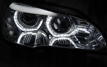 Lampy Bmw X5 E70 07-10 ringi 3d drl chrome xenon