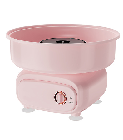 MASZYNA DO WATY CUKROWEJ RÓŻOWA URZĄDZENIE ELEKTRYCZNE DOMOWE DO ROBIENIA WATY DO ZABAWY DLA DZIECI DOROSŁYCH MIARKA PATYCZKI MIESZADŁO NA PRZYJĘCIA IMPREZY