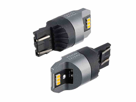 Żarówka VISION WY21/5W (T20q) 12/24V 6x 3020 SMD LED, nonpolar, CANBUS, pomarańczowa, 2 szt.