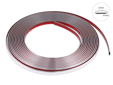 Listwa dekoracyjna, chrom, 12 mm x 8 m (58990)
