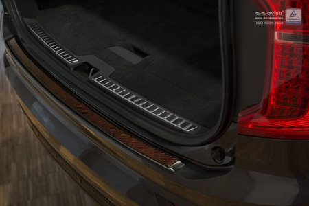 Nakładka na zderzak tylny do Volvo XC90 Carbon+Stal