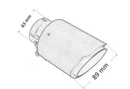 Końcówka tłumika 89mm wejście 63mm Carbon Mat