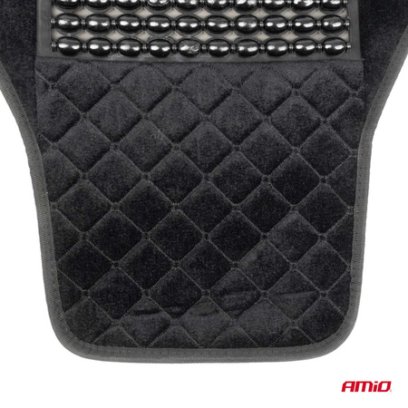 Mata na siedzenie fotel koralikowa czarna koraliki do samochodu 45x120cm CSM-16 AMIO-04429