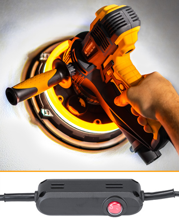 Szlifierka do gipsu PM-DG-1400L-PRO 1400W + LED + WOREK