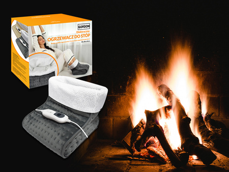 OGRZEWACZ ELEKTRYCZNY DO STÓP BUT GRZEWCZY MIĘKKI CIEPŁY SZARY Z FUTERKIEM PILOT TIMER 3 TRYBY