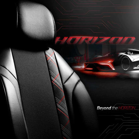 Komplet pokrowców na fotele samochodowe OTOM HORIZON 1801 RED 3-ZIP