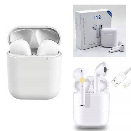 SŁUCHAWKI BEZPRZEWODOWE i12 DOUSZNE TWS BT5.0 + POWERBANK