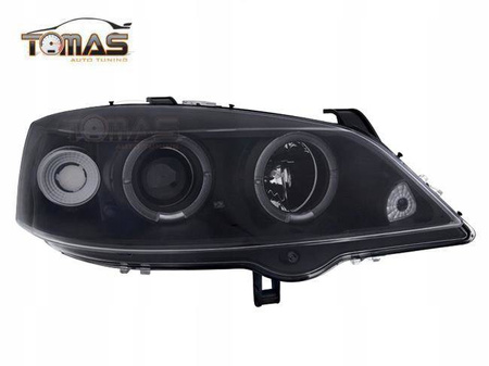 Reflektory przednie Opel Astra G BLACK RINGI