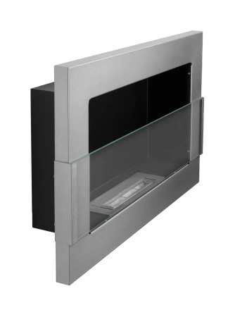 Biokominek wiszący z szybą  650x400 inox