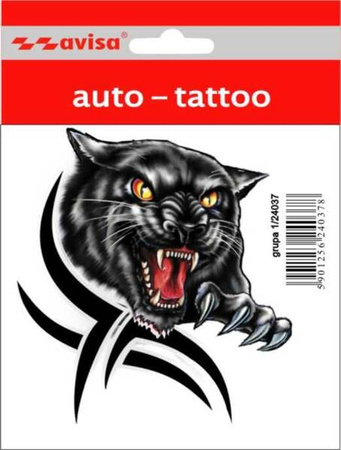 Naklejka na auto - "Głowa pumy z tribalem"
