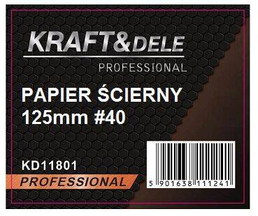 Papier ścierny 50szt. krążek 125mm P40 na rzep KD11801