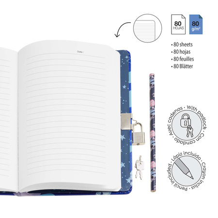 Pamiętnik holograficzny na kłódkę Miquelrius - Panda