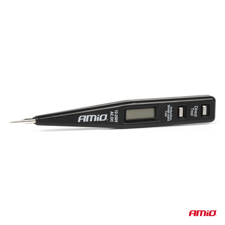 Tester próbnik napięcia 12-250V z wyświetlaczem LCD AMiO-03122