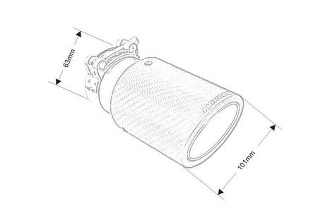 Końcówka tłumika 101mm wejście 63mm RM