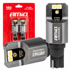 Żarówki LED FULL CANBUS PRO T15 W16W 4x3030 SMD białe 12V 24V AMIO-03581