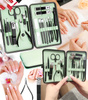 ZESTAW DO MANICURE 18 ELEMENTÓW ZIELONY ELEGANCKI PRZENOŚNY OBCINACZ DO PAZNOKCI NOŻYCZKI SKÓRA