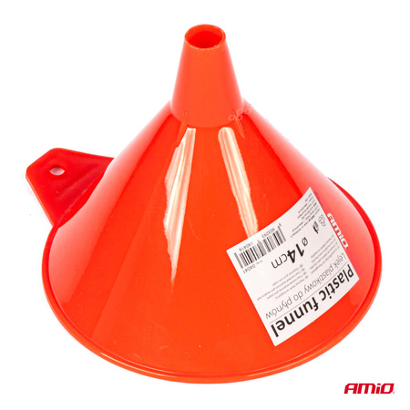 Lejek plastikowy uniwersalny mały do paliwa cieczy wody 14 cm AMIO-04041
