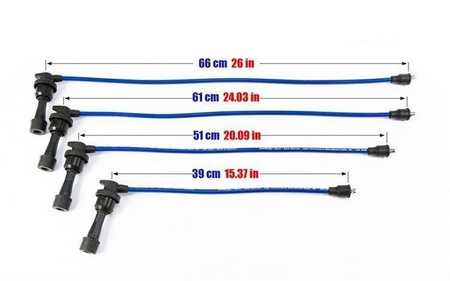 Przewody zapłonowe PowerTEC MITSUBISHI ECLIPSE II 4G63 4G63T 95-98 Niebieskie
