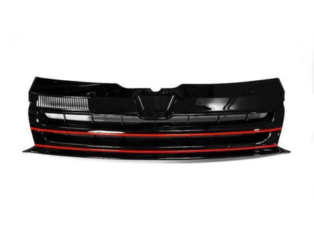 GRILL VW T5 09-15 BEZ ZNACZKA BLACK RED