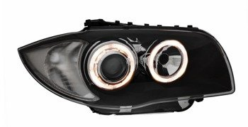 Lampy przód reflektory Bmw e81 e87 ringi czarna 2szt