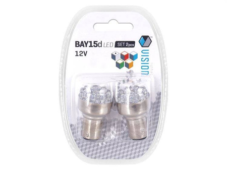 Żarówka VISION P21/5W BAY15d 12V 12x 5mm LED, biała, 2 szt.