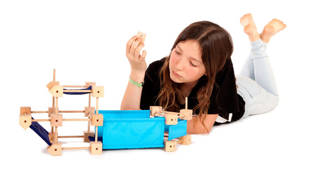 Drewniane klocki konstrukcyjne Mini Trigonos M - 85 el.