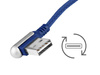 Kabel MYWAY do ładowania i synchronizacji, 120 cm, w oplocie z mikrofibry, dwustronne kątowe USB > micro USB, navy