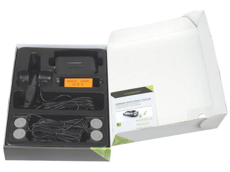 System wspomagania parkowania z wyświetlaczem LED, 4 srebrne sensory