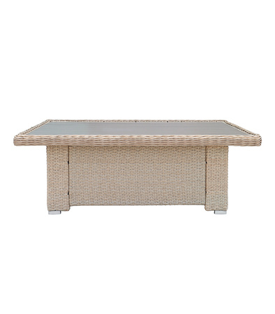 ZESTAW MEBLI OGRODOWYCH BARLETTA TECHNORATTAN TRWAŁY DUŻY NOWOCZESNY PODUSZKI STÓŁ DO OGRODU NA TARAS DLA 5 OSÓB