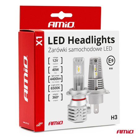 Żarówki samochodowe LED seria X1 H3 6500K Canbus AMIO-02964