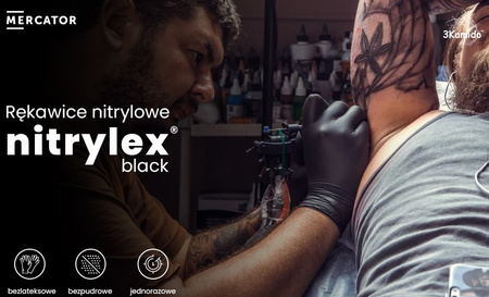 Rękawice nitrylowe czarne Mercator Nitrylex Basic rozmiar XL 100 szt.