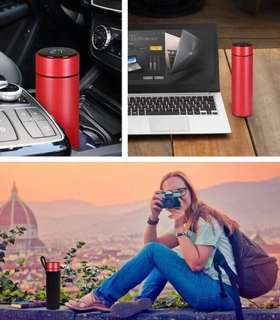 KUBEK TERMICZNY SMART Z WYŚWIETLACZEM LED 500ML TERMOS BIDON