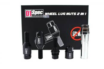 Śruby do kół D1Spec Heptagon 2w1 Stal 12x1.5 Black