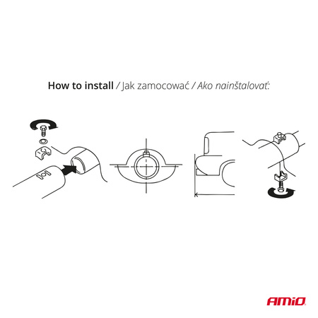 Końcówka tłumika wydechu stal nierdzewna chrom AMIO-04064