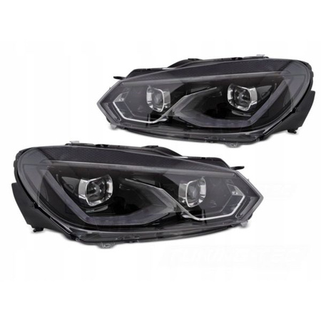 LAMPY PRZEDNIE DO VW GOLF 6 08-13 BLACK LED
