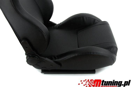 Fotel sportowy MONZA+ Skóra Black