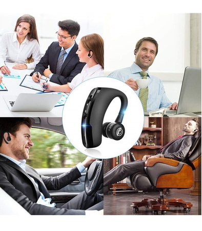 ZESTAW SŁUCHAWKOWY BLUETOOTH SŁUCHAWKA BEZPRZEWODOWA DO UCHA ŁADOWANIE USB