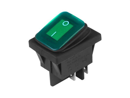 Przełącznik elektryczny DC 12V/24V, AC 125V-250V, zielony
