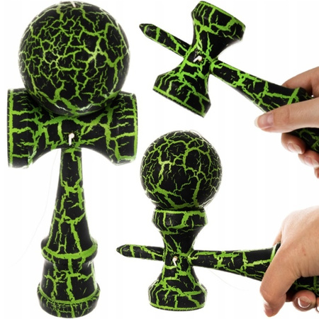KENDAMA JAPOŃSKA GRA ZRĘCZNOŚCIOWA DREWNIANA DWUKOLOROWA ZŁAP KULKĘ