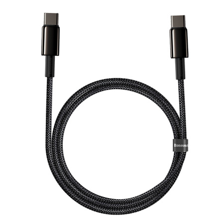 Kabel USB-C na USB-C Baseus Tungsten Gold, 100W, 1m czarny