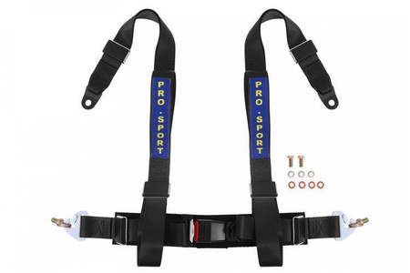 Pasy sportowe 4p 2" Black - Pro Sport