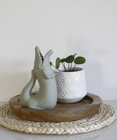 Silikonowa Konewka Krokodyl Scrunch - Ciemny Szary