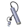 Hub 4w1 Baseus UltraJoy USB-A&USB-C do 3xUSB3.0+USB-C+RJ45 (szary)