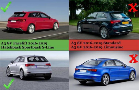 DYFUZOR AUDI A3 8V 16-19 HATBACK SPORTBACK LOOK S3